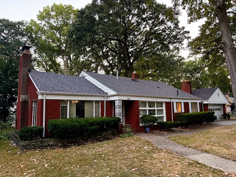 Red brick ranch home with new roof in Williams County, Ohio